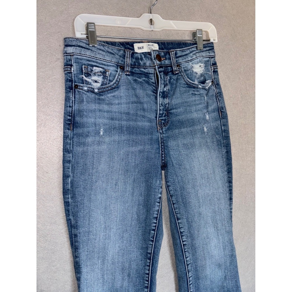 BKE Billie High Rise Flare Jeans Womens 27 Distressed Medium Wash Slim Fit Denim - Picture 3 of 11